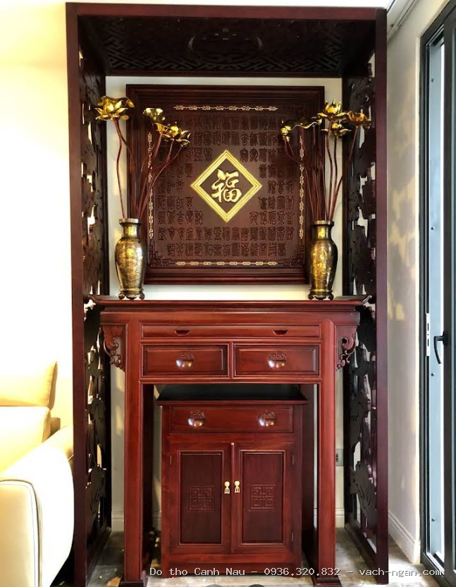 Phòng thờ Phật kết hợp gia tiên Nhật Quang